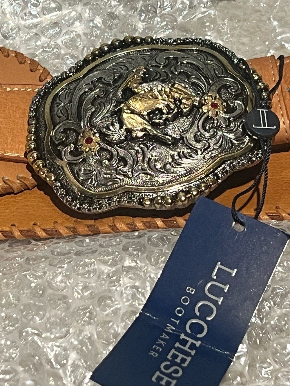 Lucchese TROPHY BUCKLE BELT - NWT - L - Picture 10 of 16